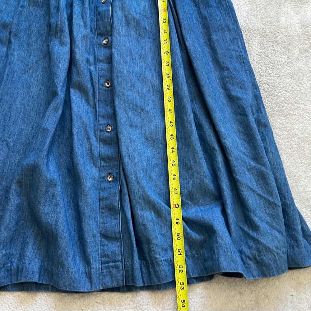 ABERCROMBIE & FITCH VINTAGE DENIM MAXI DRESS SIZE 10 COTTAGECORE PRAIRIE TRENDY - Picture 9 of 10
